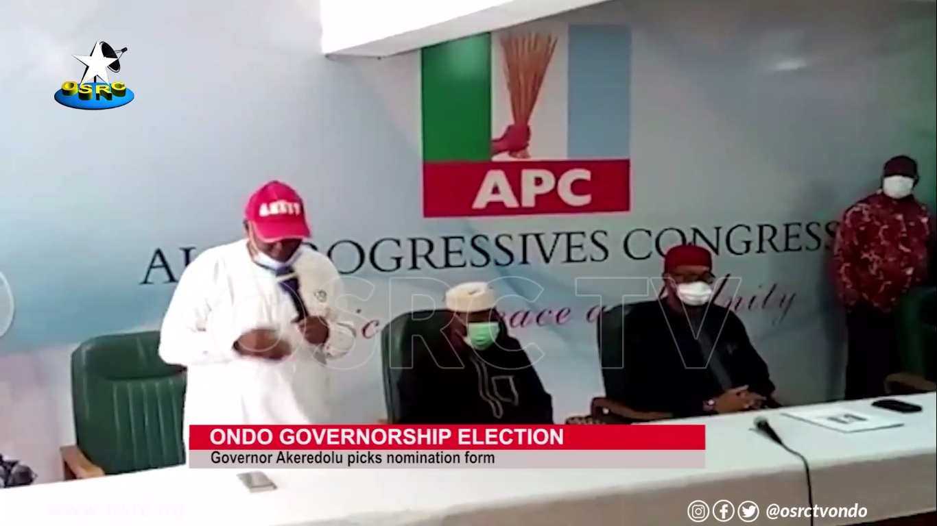 Ondo 2020: Akeredolu picks nomination form, promises more rapid development