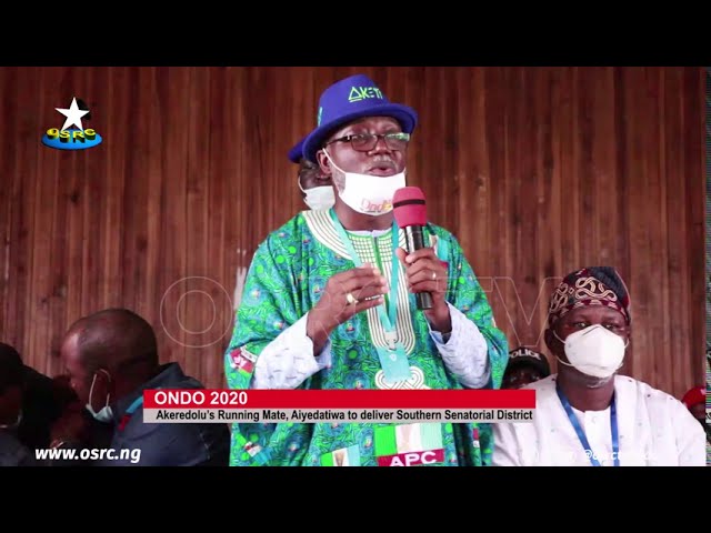 Ondo 2020: Akeredolu’s running mate, Aiyedatiwa vows to deliver southern senatorial district