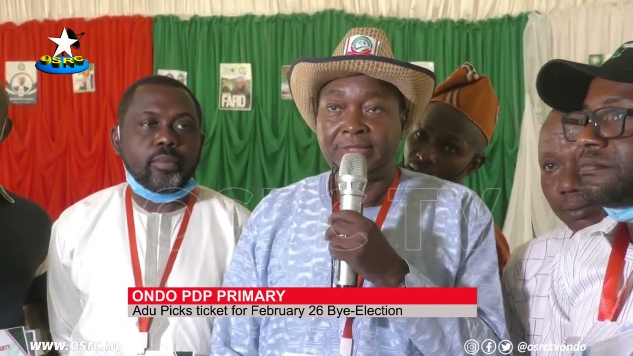 How  Adu emerged  PDP flag-bearer for Akure South/North bye-election.