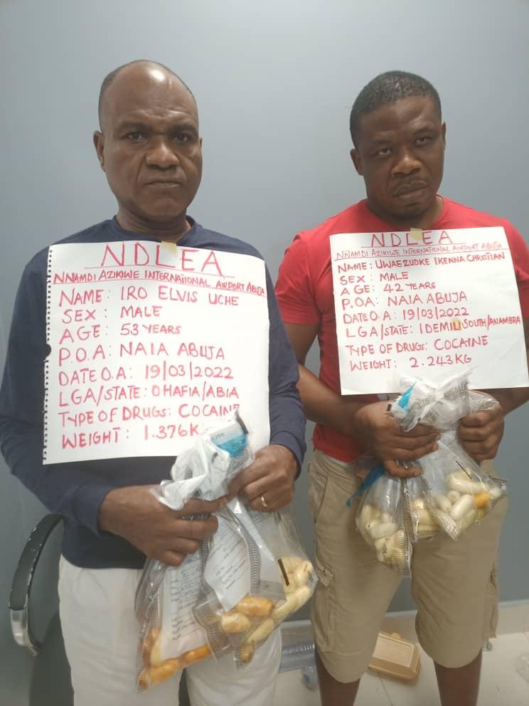 Breaking … 2 drug dealers excrete 165 wraps of cocaine as NDLEA intercepts consignments going to Australia, China, Qatar, Ireland, Thailand.  + VIDEO