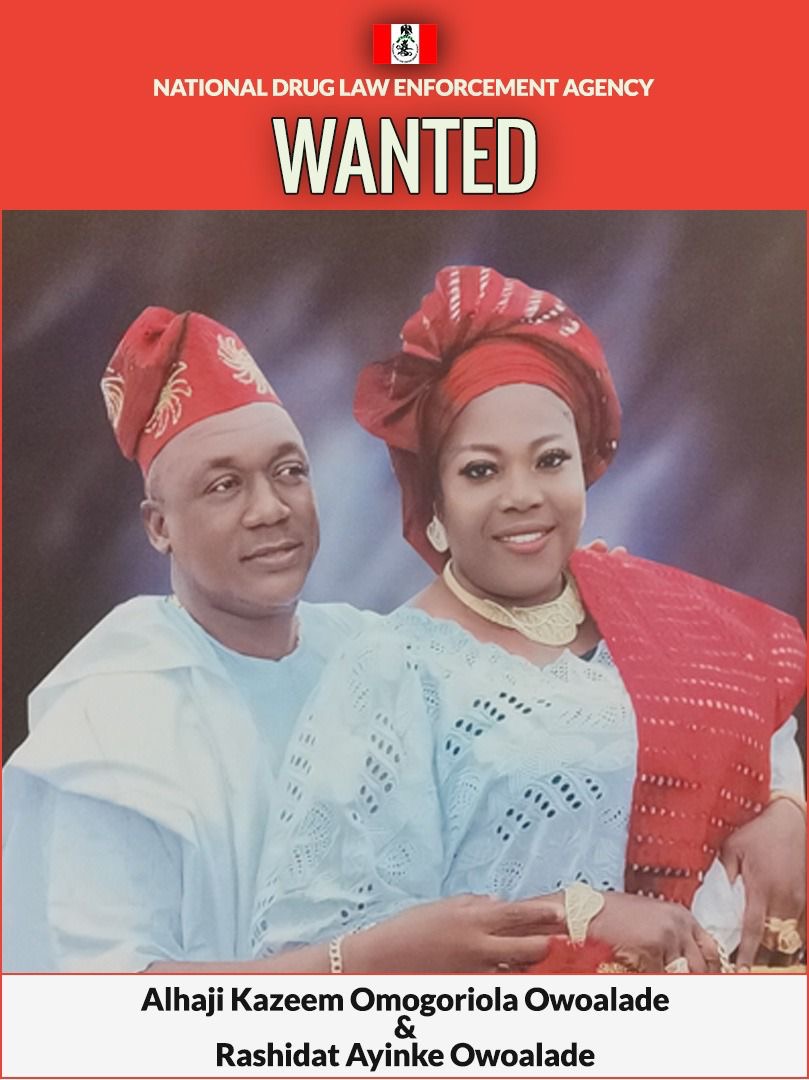 NDLEA declares couple wanted, arrests 4 cartel members over cocaine seizures. Intercepts China, UK-bound drug consignments concealed in steel bolts, shea butter; recovers 2,025 explosives in Niger, Kano, Sokoto; arrests 70-year-old grandpa in Borno for dealing in illicit drugs